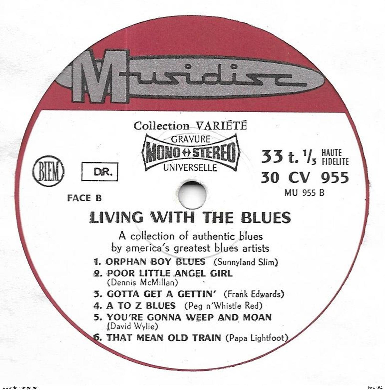 LP 33 RPM (12")  Various Artists  "  Living With The Blues  " - Blues