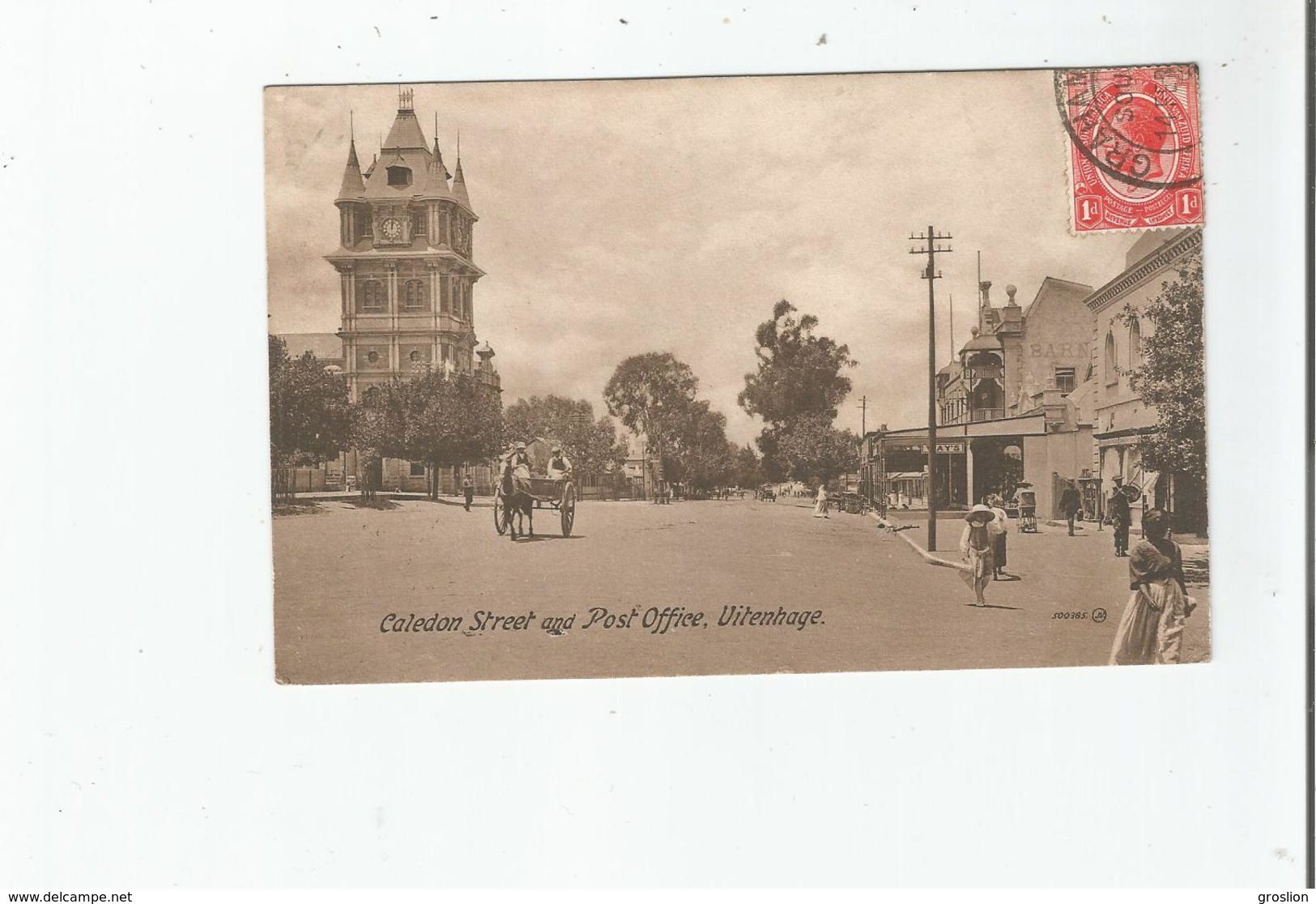 VITENHAGE (UITENHAGE)500385 CALEDON STREET AND POST OFFICE 1916 - Afrique Du Sud