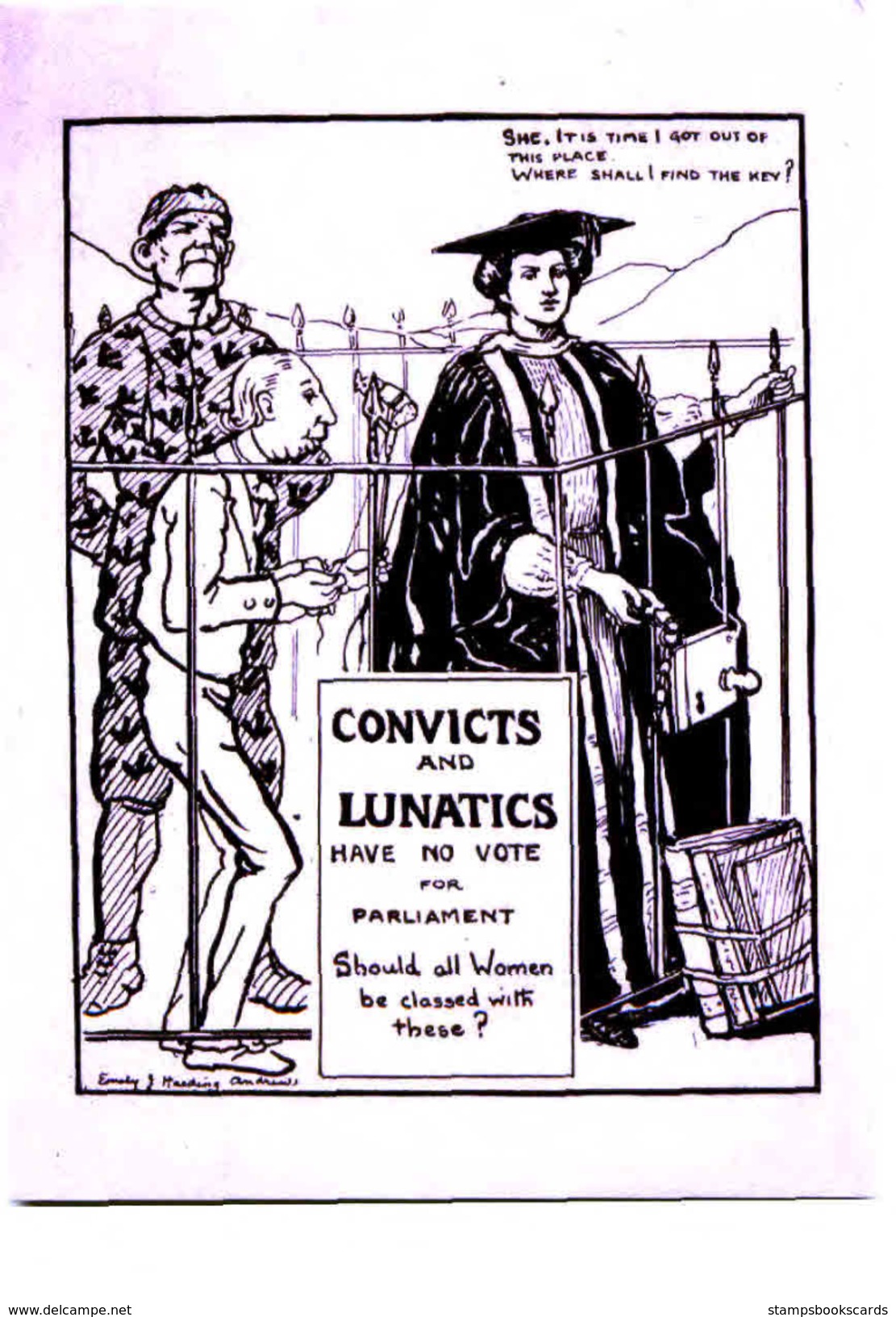 Women's Suffrage And Lunacy Convicts - Modern Unused Card - People