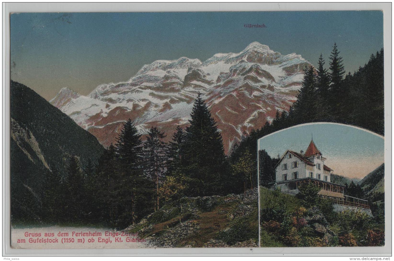 Gruss Aus Dem Ferienheim Enge-Zürital Am Gufelstock (1150 M) Ob Engi Glarus - Photo: E. Jeanrenaud No. 1415 - Autres & Non Classés