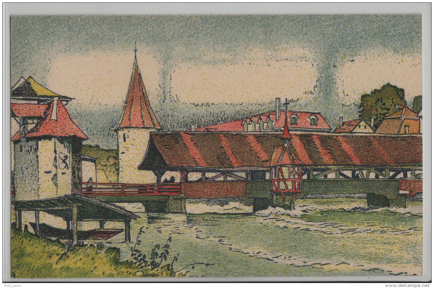 Alte Reussbrücke U. Hexenturm - Verkehrsverein Bremgarten Und Bremgarten-Dietikon Bahn - Litho - Bremgarten