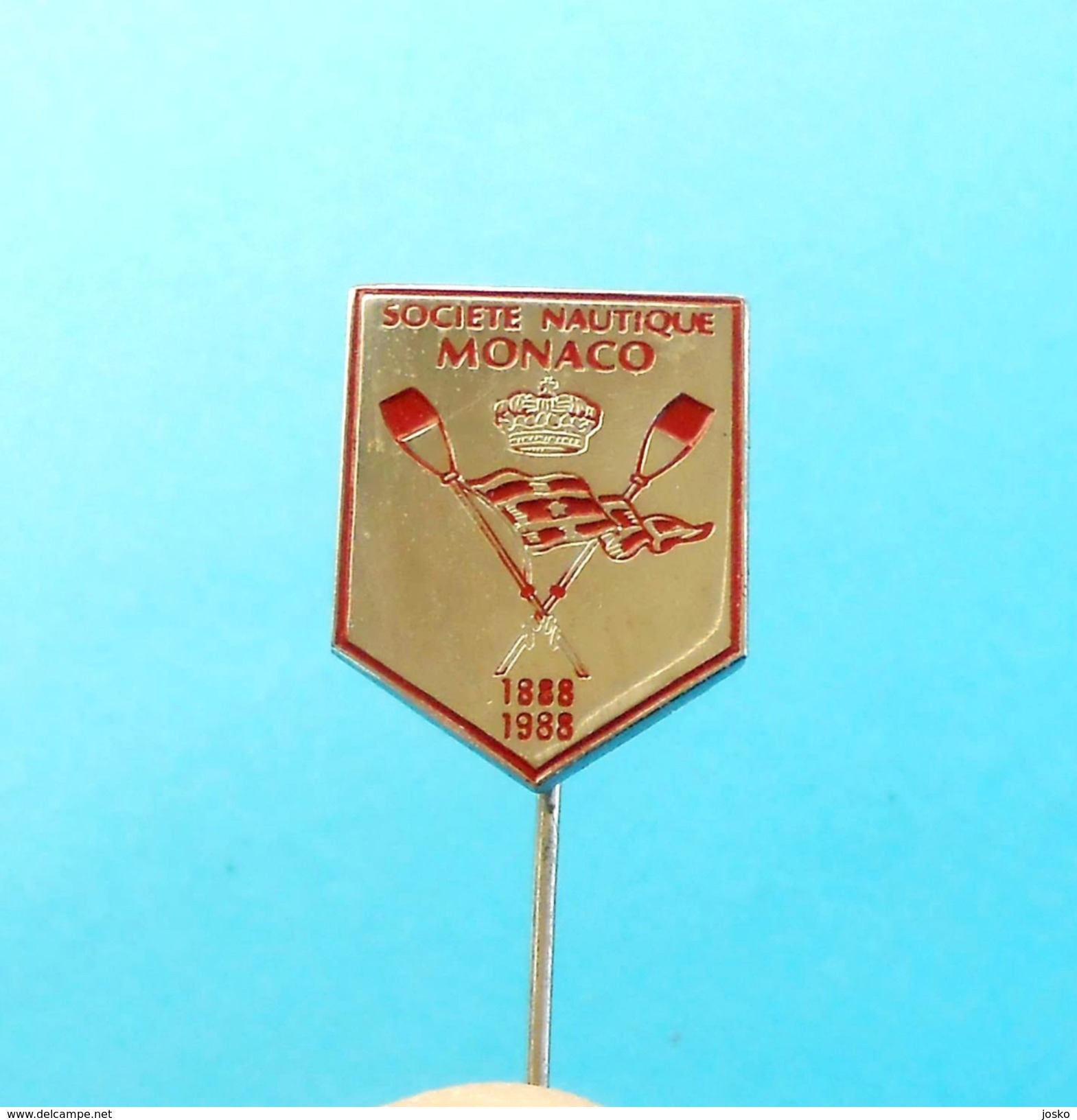 MONACO ROWING FEDERATION 1888-1988. Rare Jubilee 100. ANNIVERSARY Pin Badge Aviron Rudersport Rudern Ruder Canottaggio - Aviron