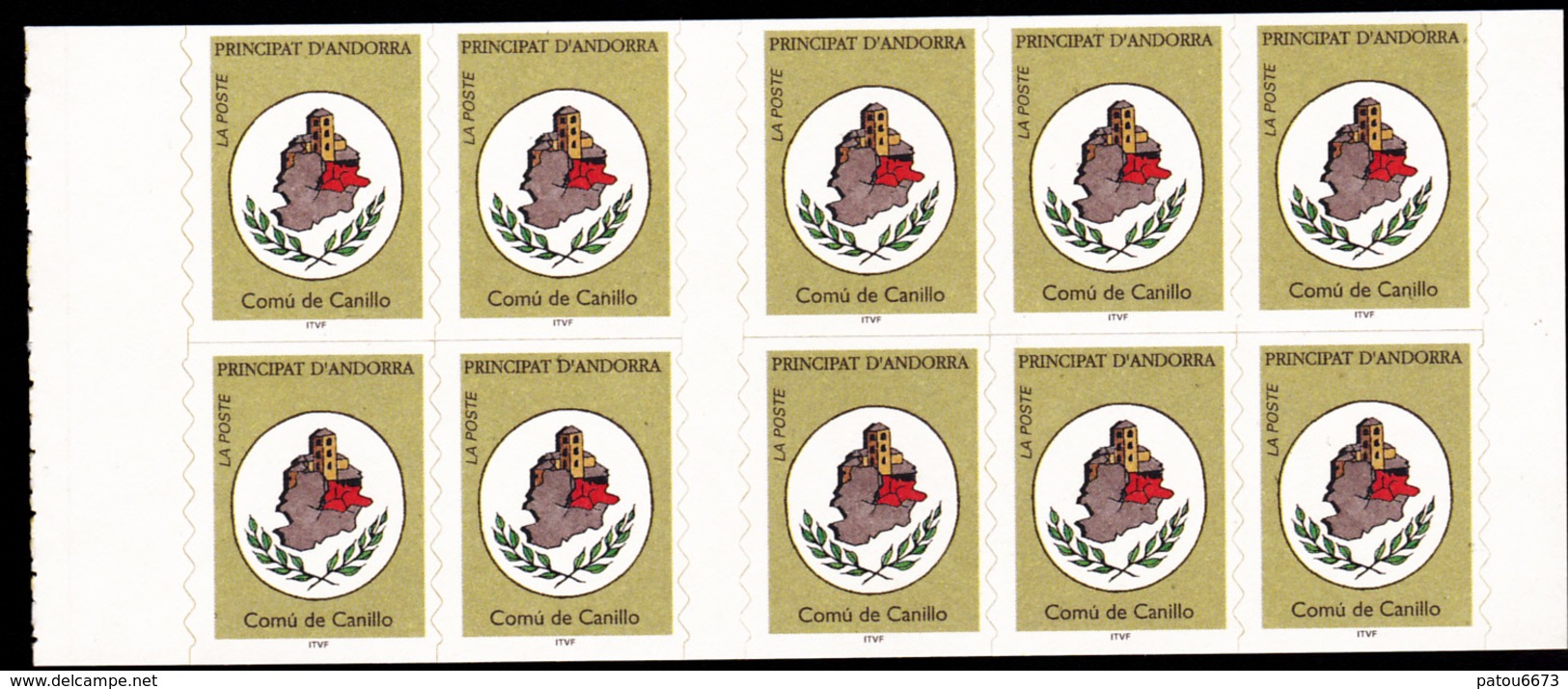 ANDORRA 1996 Booklet 6 "Comu De Canillo" (10 X YT 478 ) Luxe** 75% Facial Price - Carnets