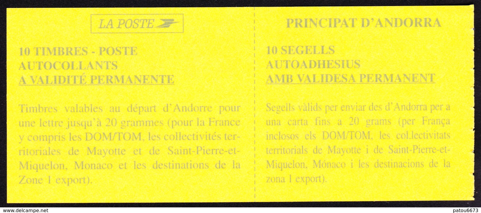 ANDORRA 1999 Booklet 9 "Comu D'Ordino" (10 X YT 512 ) Luxe** 75% Facial Price - Carnets