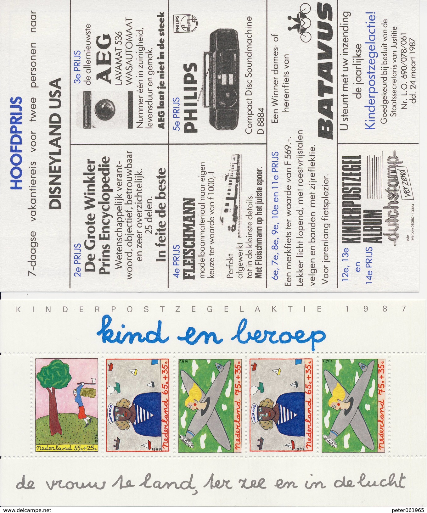 1390 / Blok Kinderzegels 1987 (100% Postfris / MNH) Met Envelop En Rebus - Unused Stamps