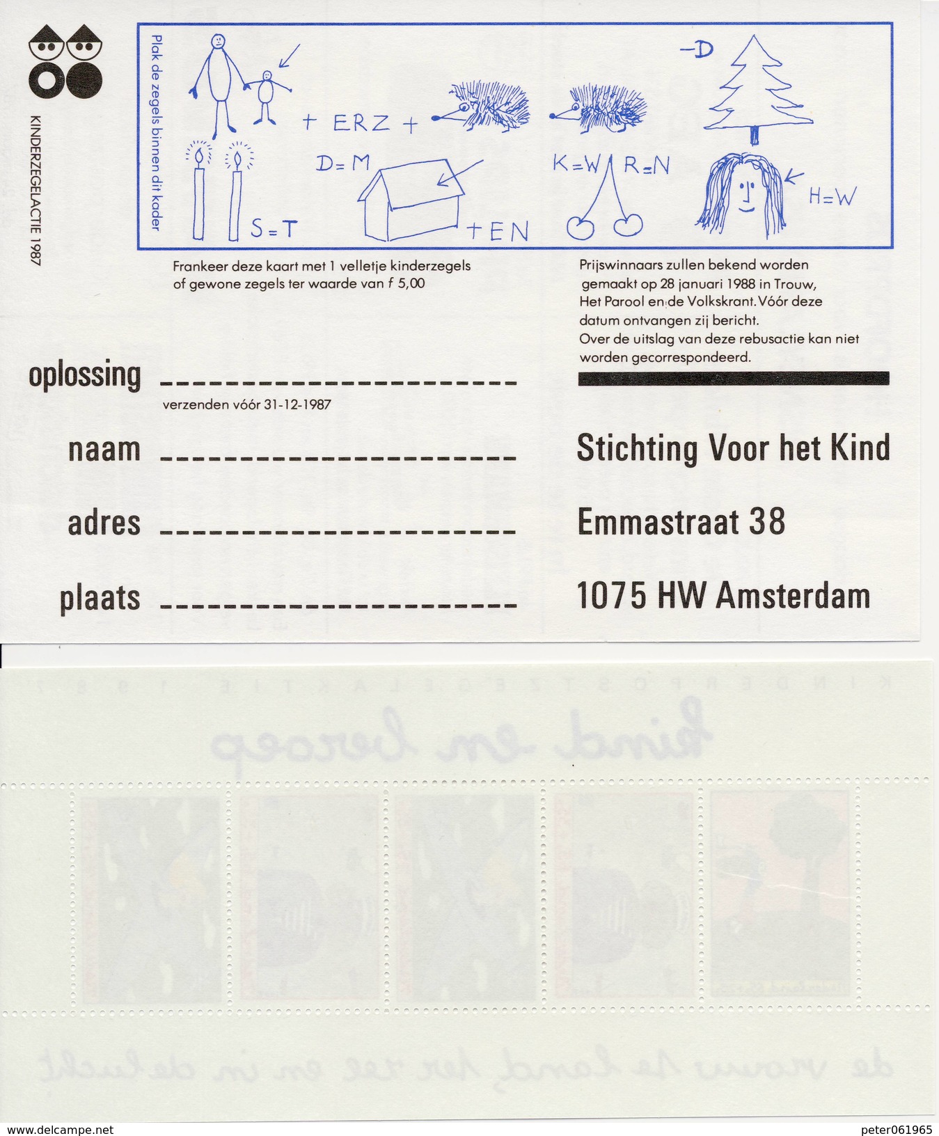 1390 / Blok Kinderzegels 1987 (100% Postfris / MNH) Met Envelop En Rebus - Unused Stamps