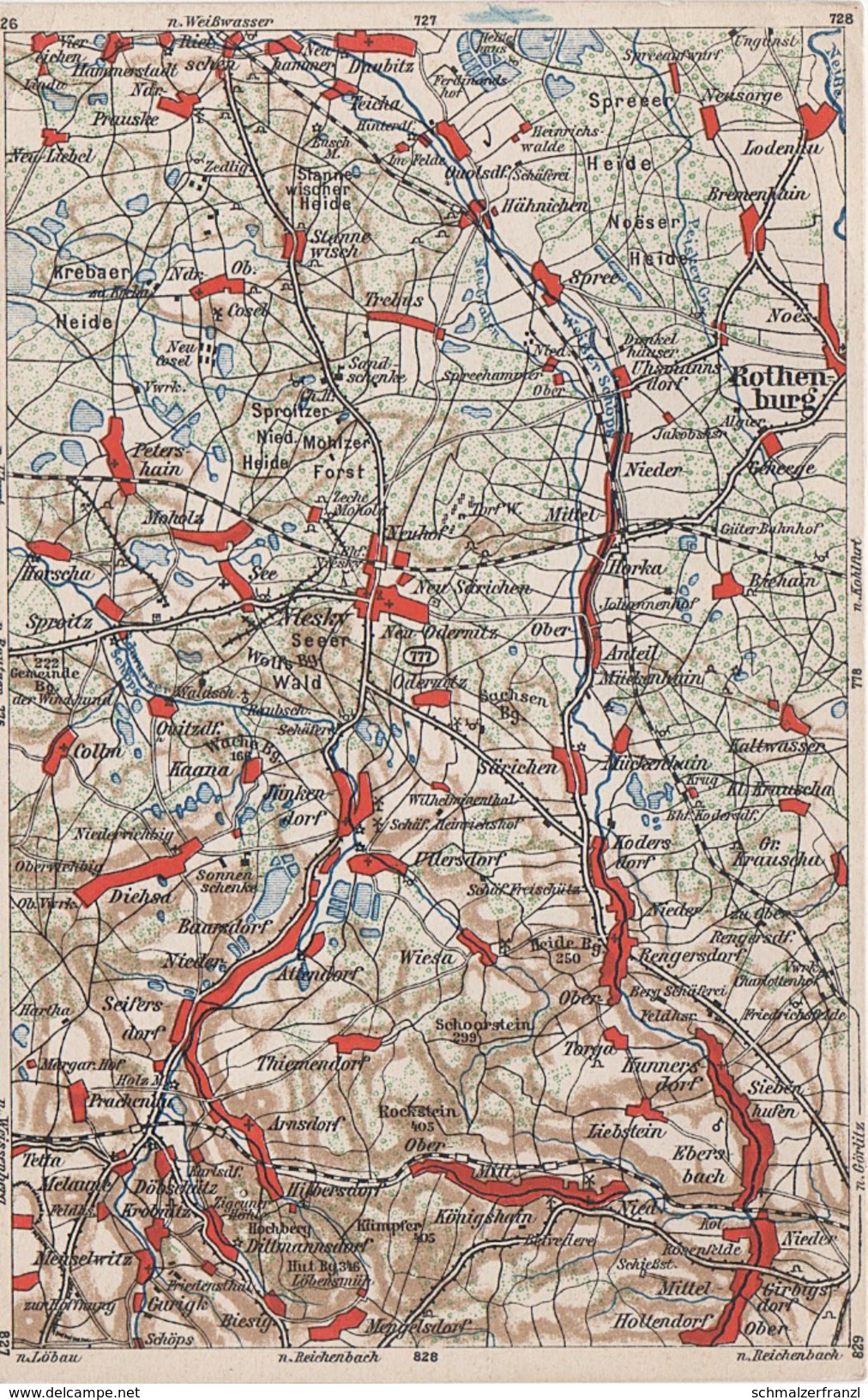 Wona Hauschting AK 777 Rothenburg Niesky Königshain Lodenau Kodersdorf Melaune Gurigk Horka Spreitz Diehsa Rietschen - Rothenburg (Rózbork)