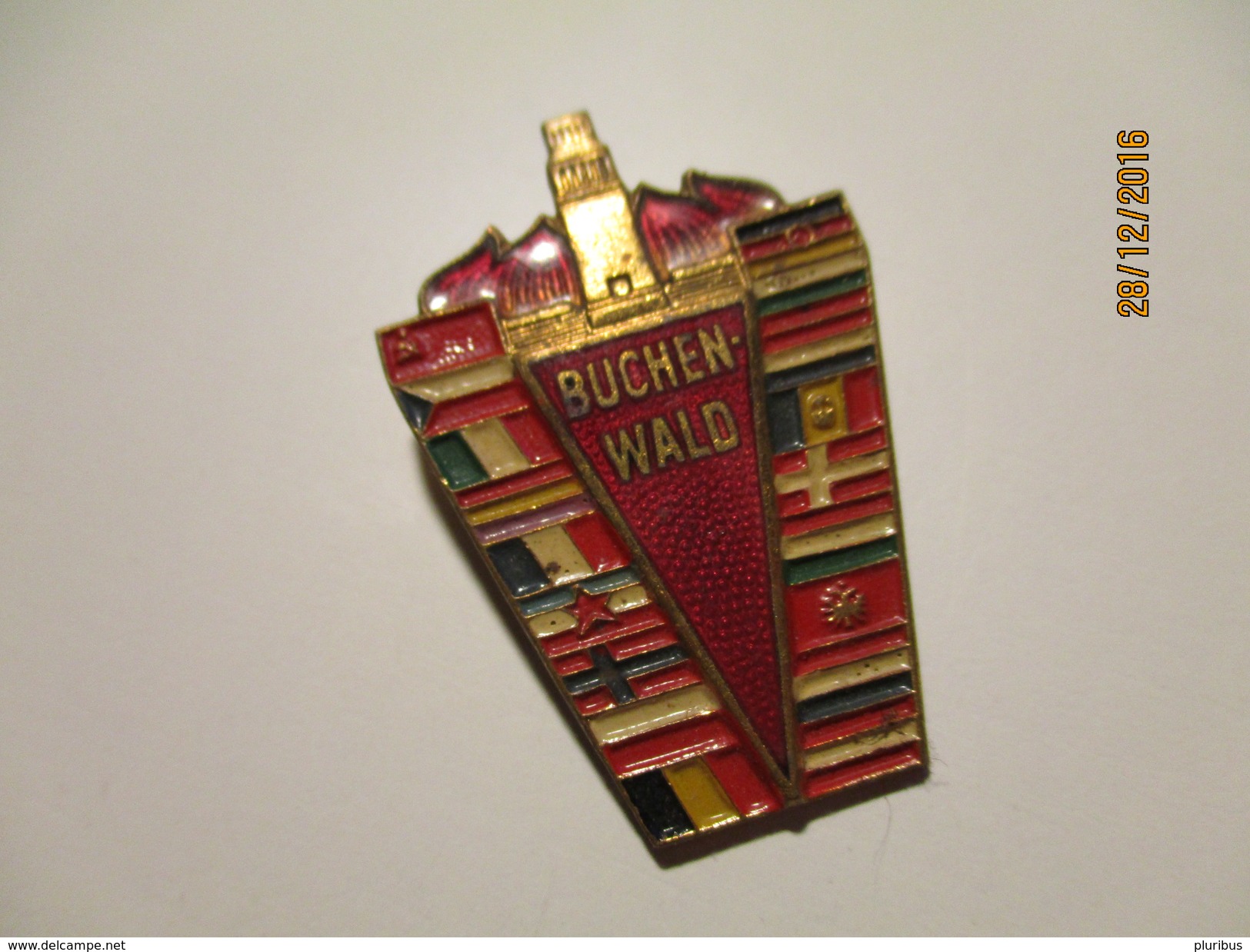 GERMANY JUDAICA BUCHENWALD CONCENTRATION CAMP KZ FLAGS , PIN BADGE , O - Altri & Non Classificati