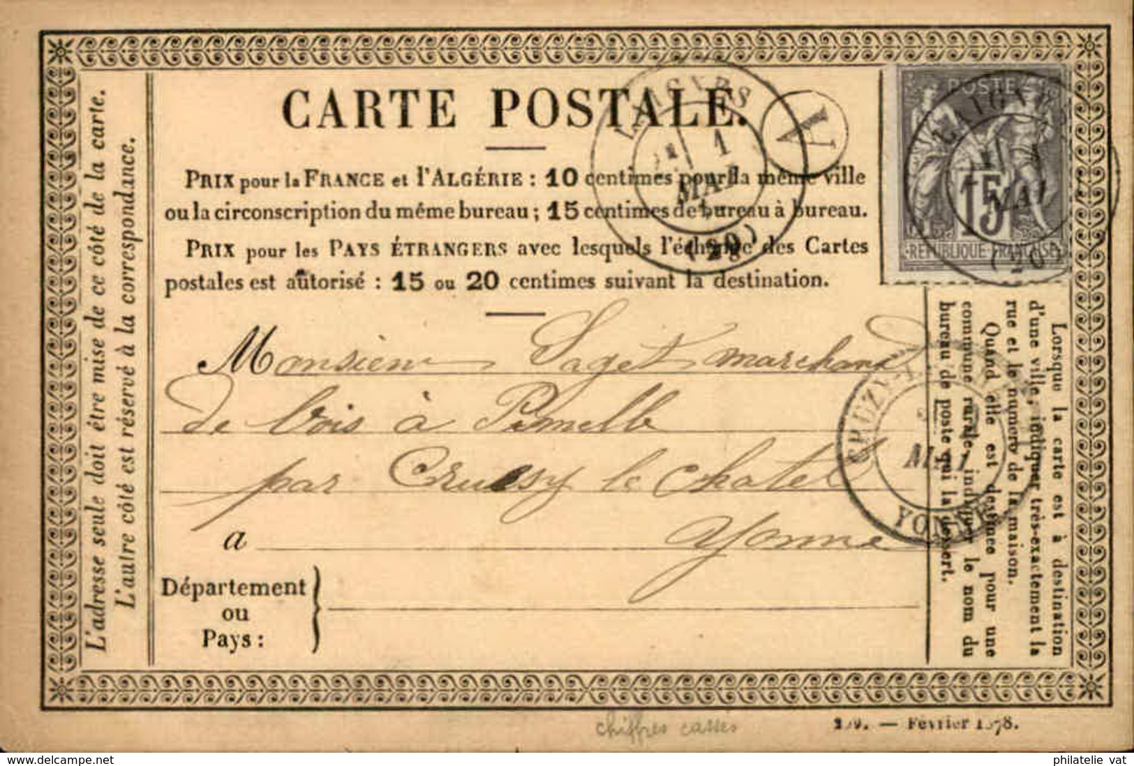 FRANCE - Carte Précurseur - A Bien étuduer - N° 21546 - Cartes Précurseurs