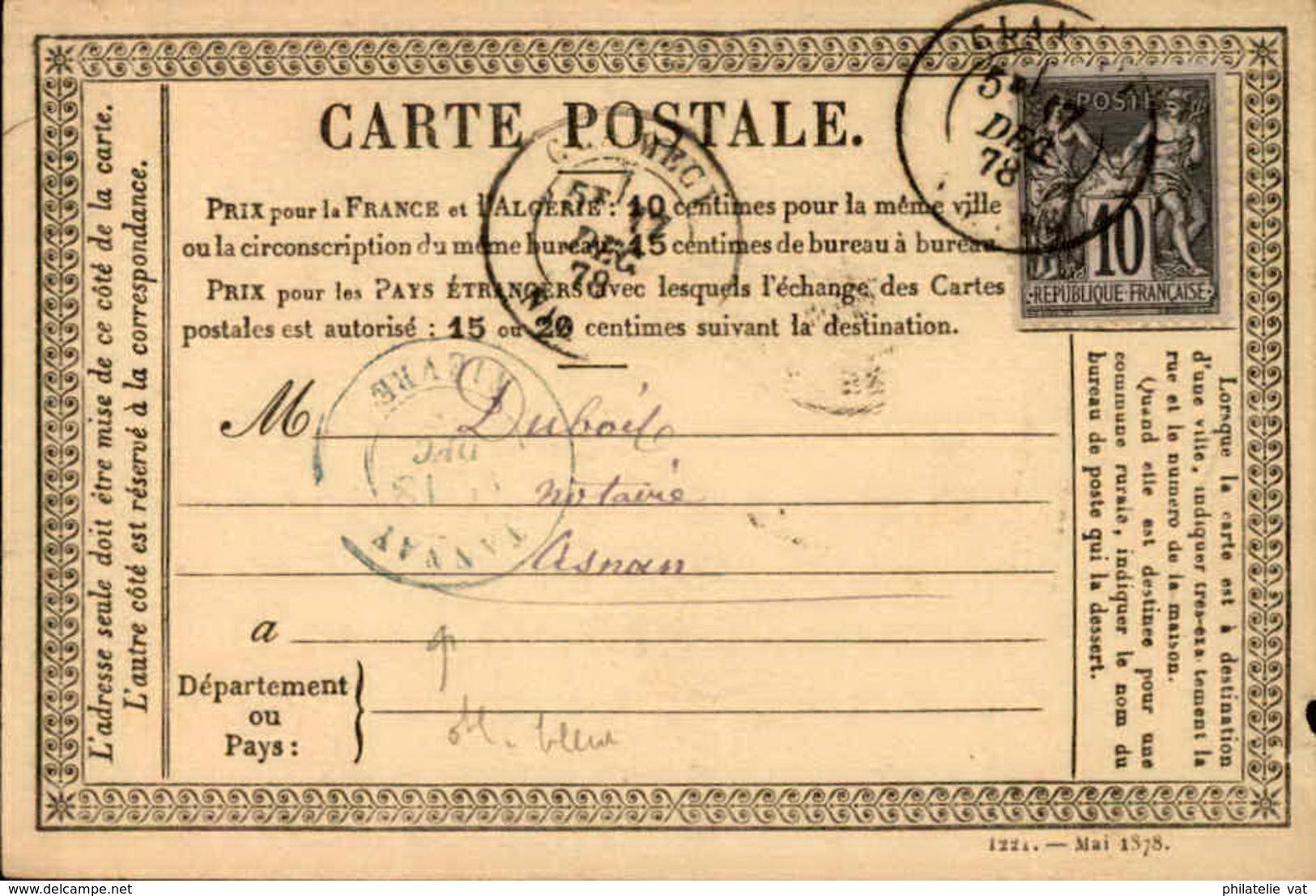 FRANCE - Carte Précurseur - A Bien étuduer - N° 21547 - Vorläufer