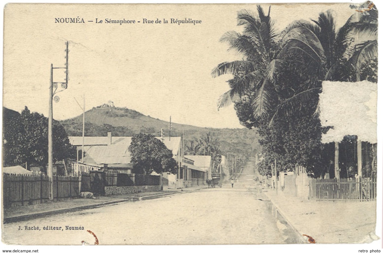 Cpa Nouvelle Calédonie - Nouméa - Le Sémaphore - Rue De La République - Nouvelle Calédonie