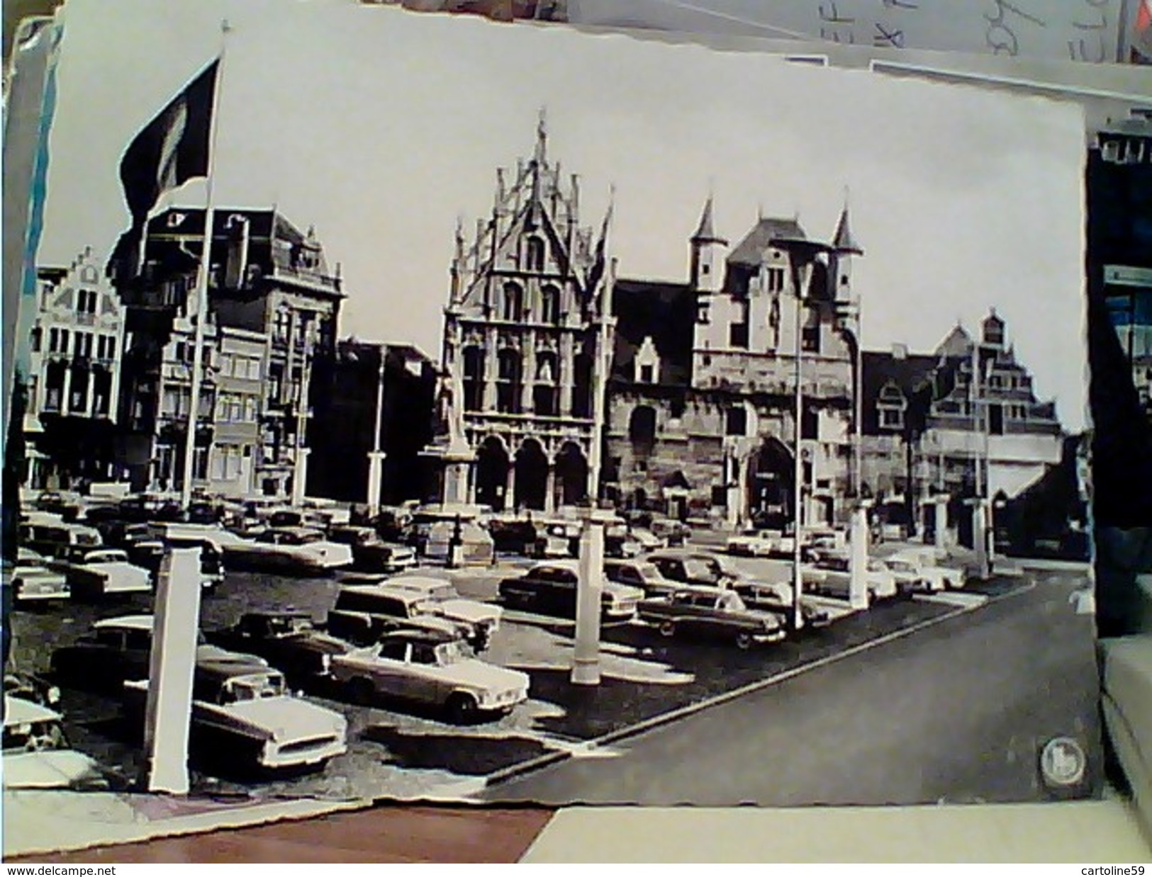 BELGIO  Mechelen, Grote Markt En Sint Romboutstoren - Malines, Gran'Place Et Tour St. Rombaut  AUTO CAR VB1964 FW9816 - Mechelen