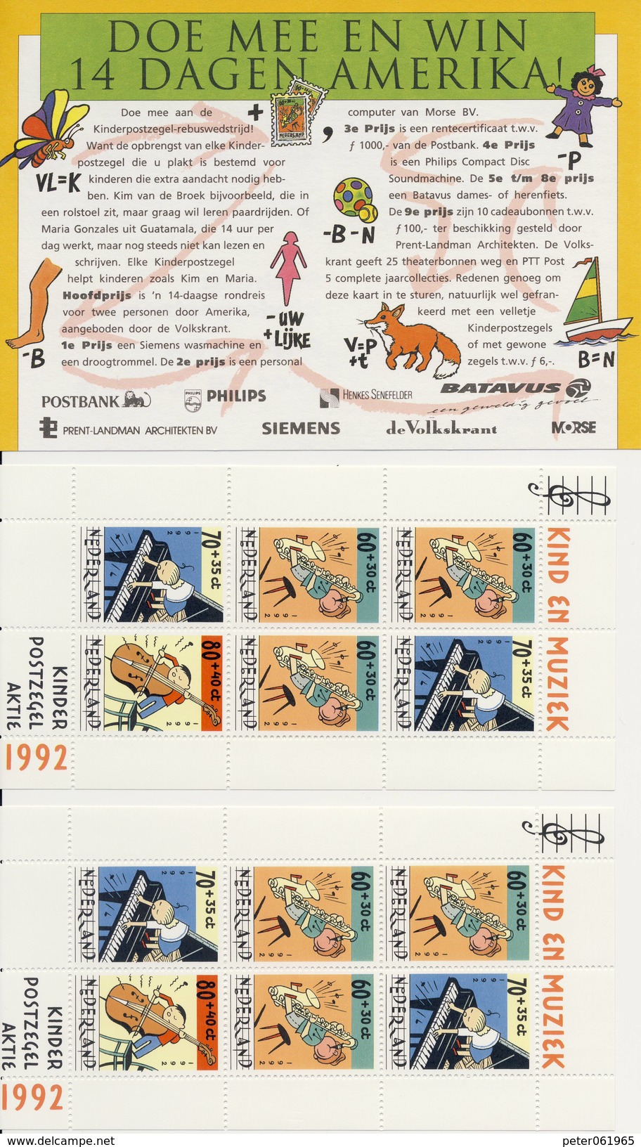 2 X 1541 / Blok Kinderzegels 1992 (100% Postfris / MNH) Met Envelop En Rebus - Unused Stamps