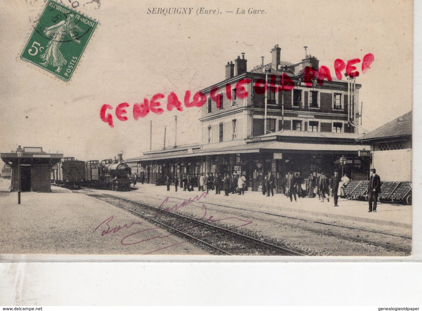 27 -  SERQUIGNY - LA GARE   1907 - Serquigny