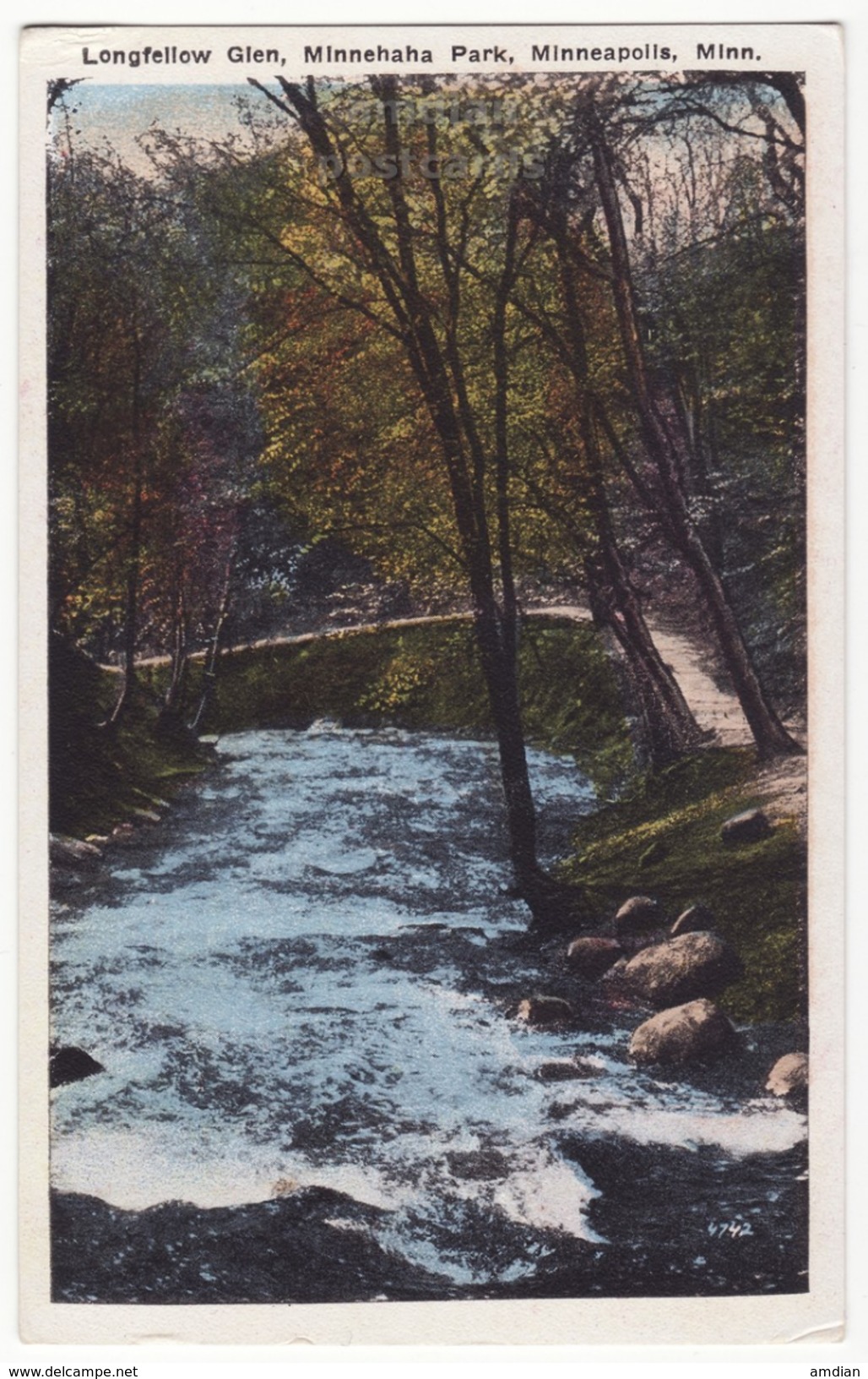 MINNEAPOLIS MN Longfellow Glen Trail, Minnehaha Park  C1910s Antique Minnesota Postcard [6726] - Minneapolis