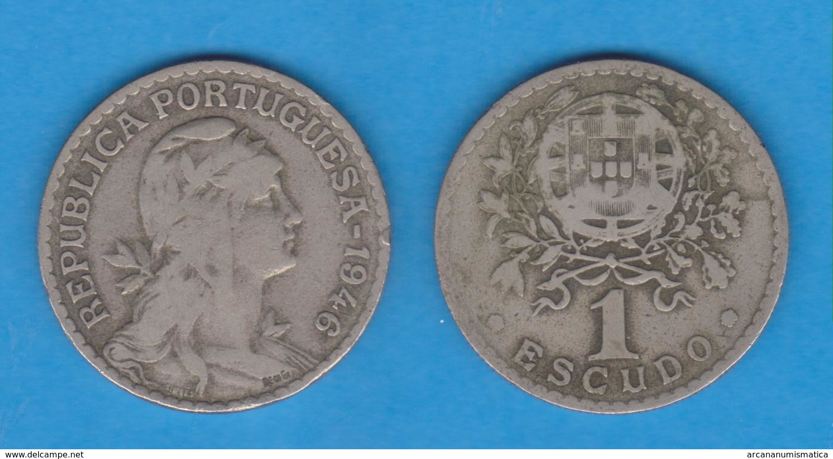 PORTUGAL  1 ESCUDO 1.946  Cu Ni/ALPACA  KM#578   MBC-/VF- DL-12.021 - Kiloware - Münzen