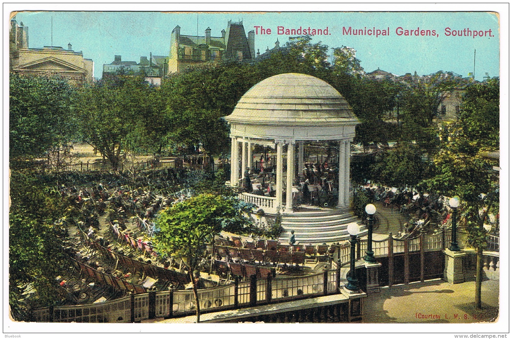 RB 1135 - 1934 Postcard - The Bandstand &amp; Municipal Gardens Southport - Lancashire - Southport