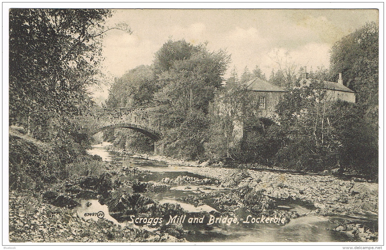 RB 1135 - Early Postcard - Scroggs Mill &amp; Bridge Lockerbie - Dumfries &amp; Galloway Scotland - Dumfriesshire