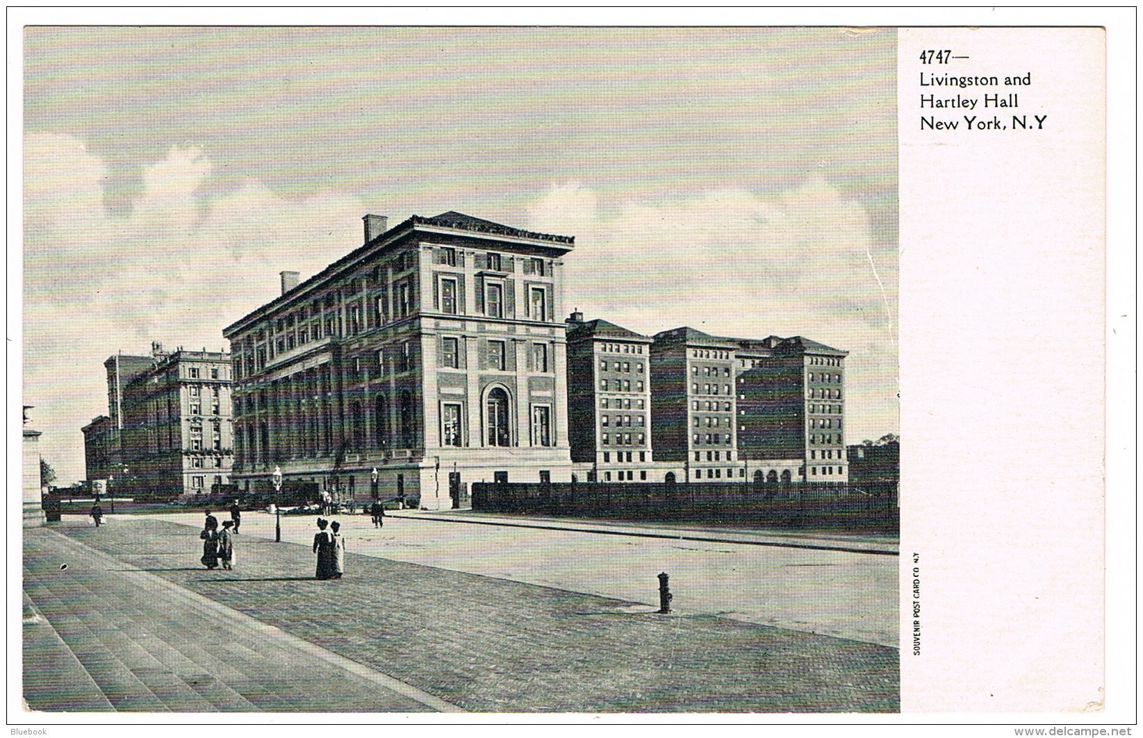 RB 1135 - Early Un-Divided Back Postcard - Livingston &amp; Hartley Hall New York - USA - Places & Squares