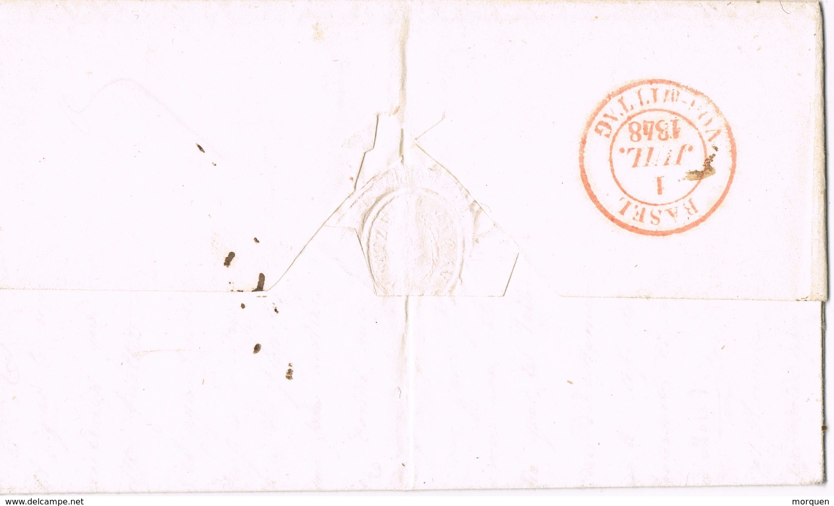 20799. Carta Entera FRIBOURG (Suisse) 1848 A Basel - 1843-1852 Kantonalmarken Und Bundesmarken