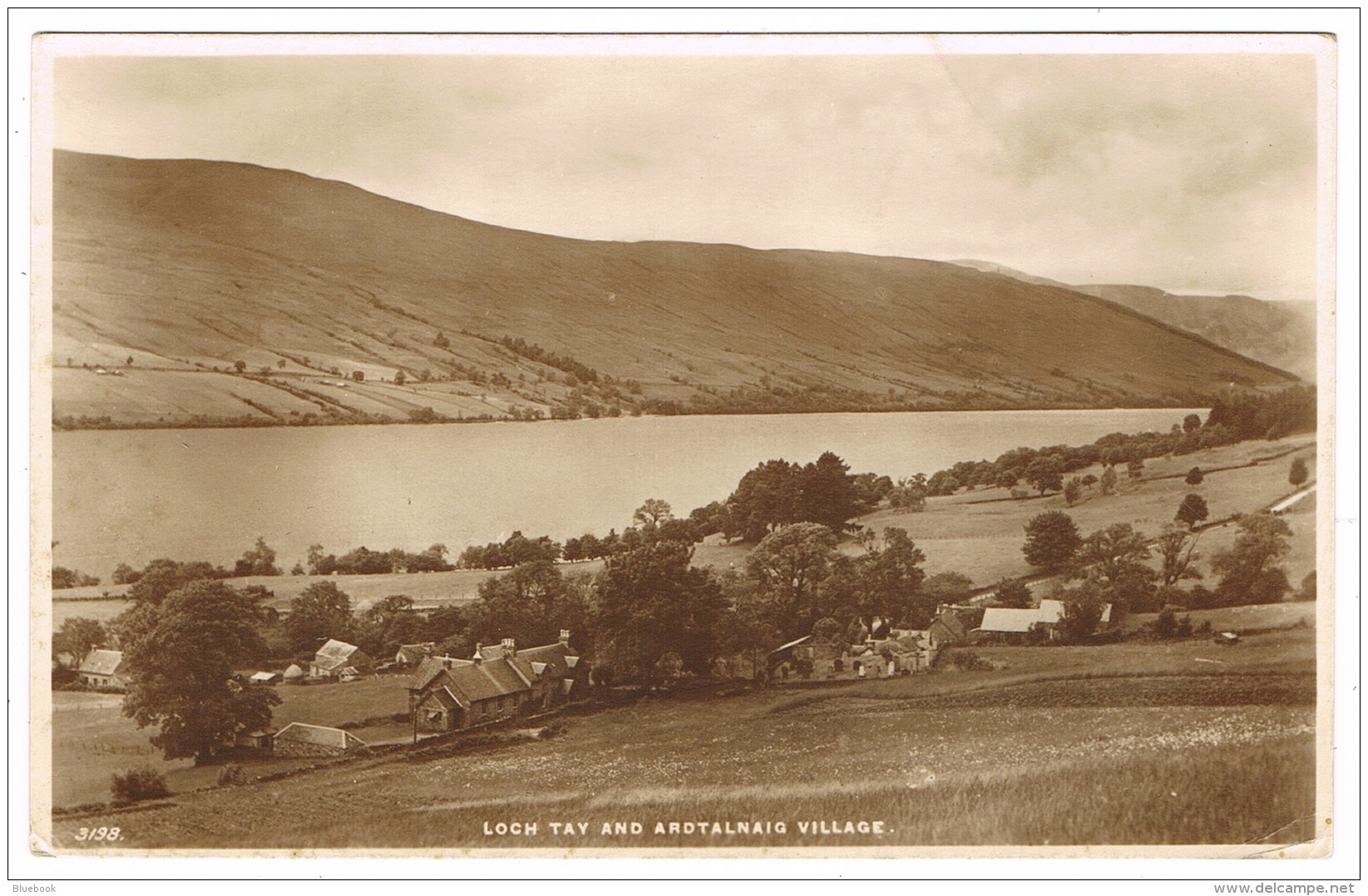 RB 1136 - 1935 Real Photo Postcard - Loch Tay &amp; Ardtalnaig Village Perthshire Scotland -  Fearnan Aberfeldy Cancel - Perthshire