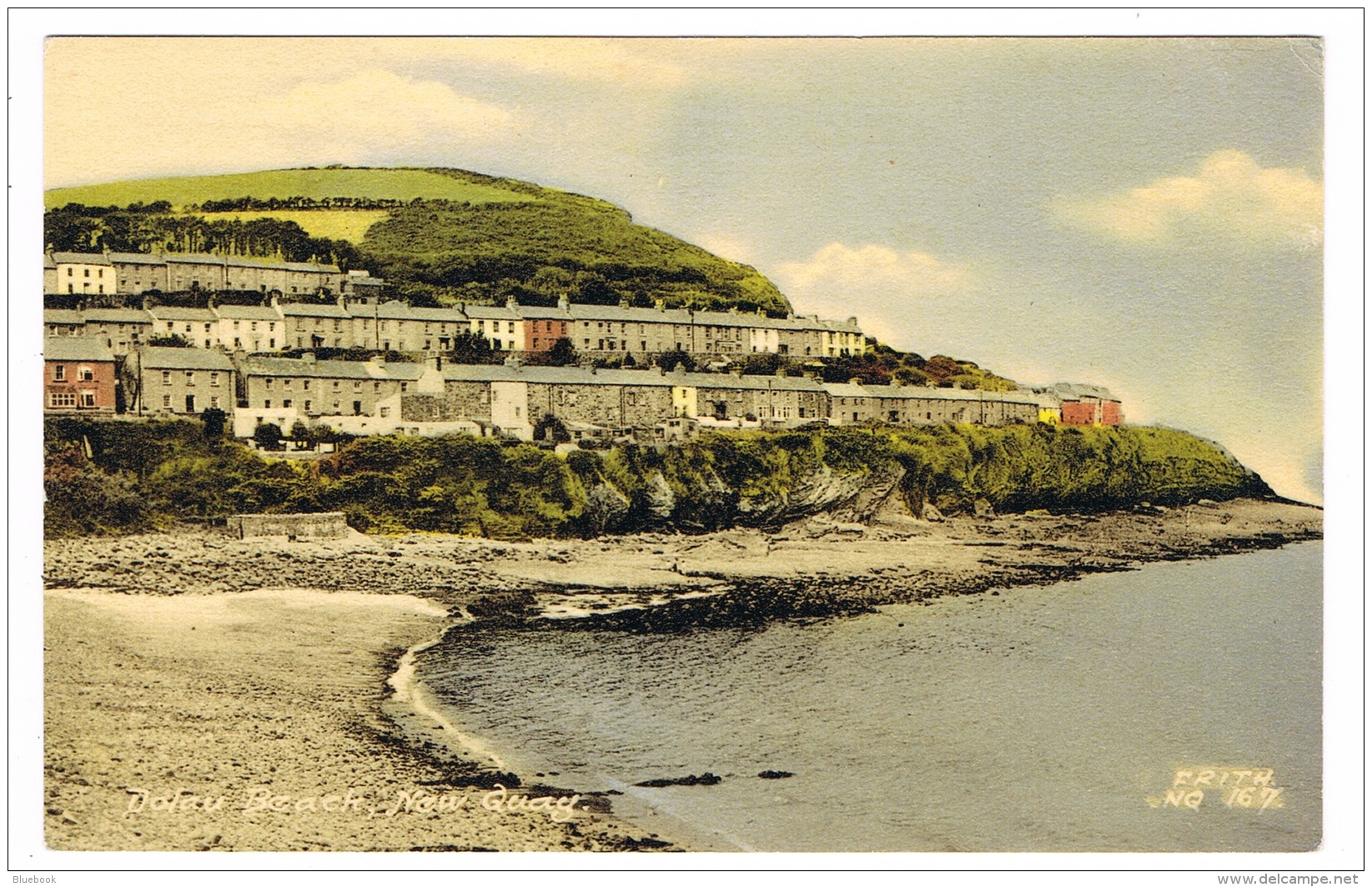 RB 1137 - Postcard - Dolau Beach &amp; Houses New Quay - Cardiganshire Wales - Cardiganshire