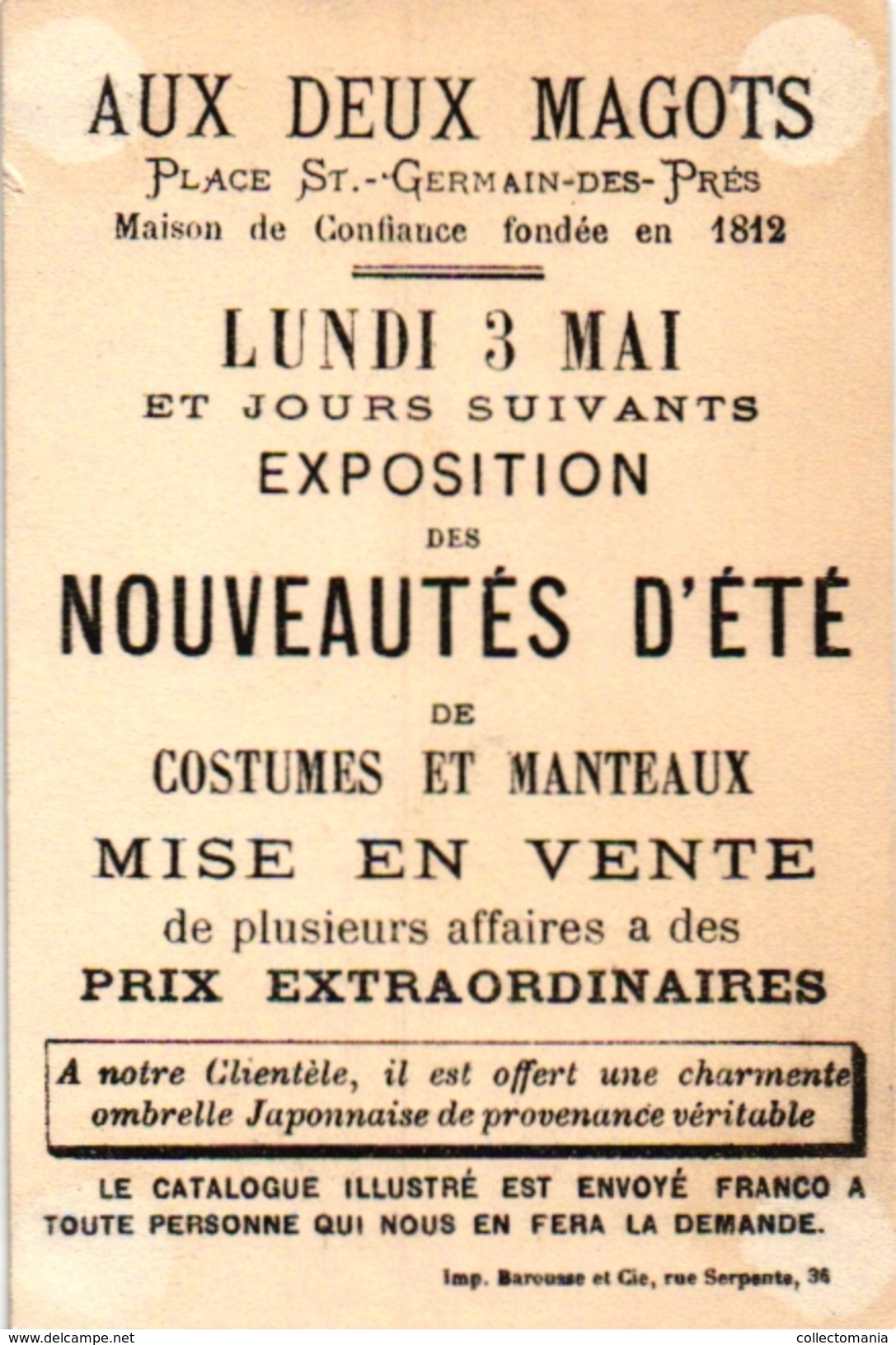 12 CardsPubl.Au Deux Magots Par. Imp.Barousse C1900 Costumes Cosaque Holland Italie Russia Havana France Scotland Turkey