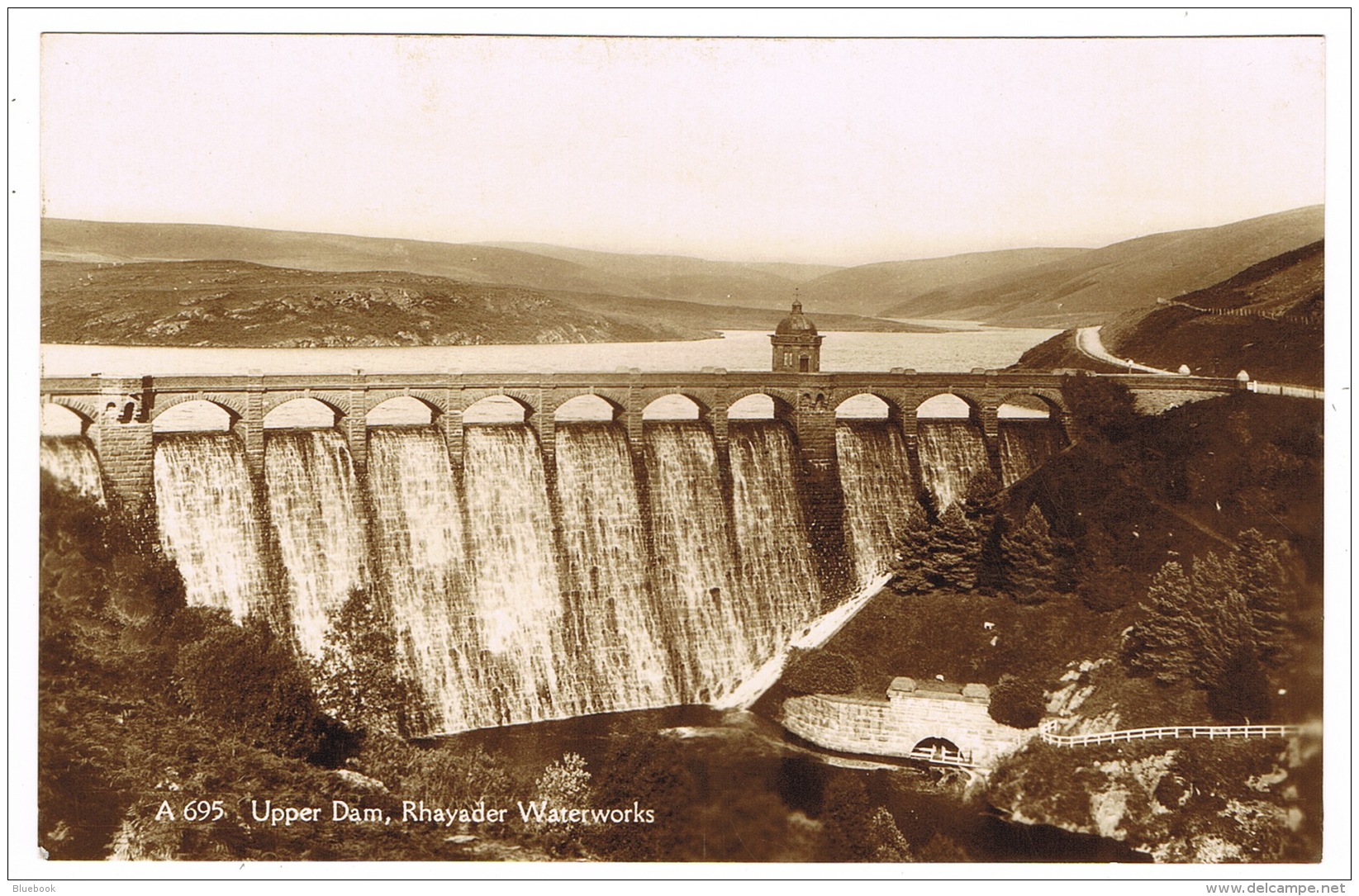 RB 1138 - Early Real Photo Postcard - Upper Dam Rhayader Waterworks - Radnorshire Wales - Radnorshire