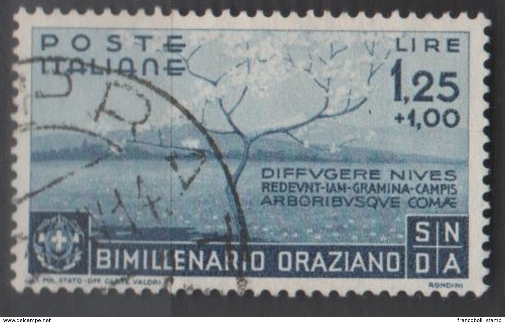 1936 Bimillenario Oraziano Orazio Valore Singolo Usato - Usati