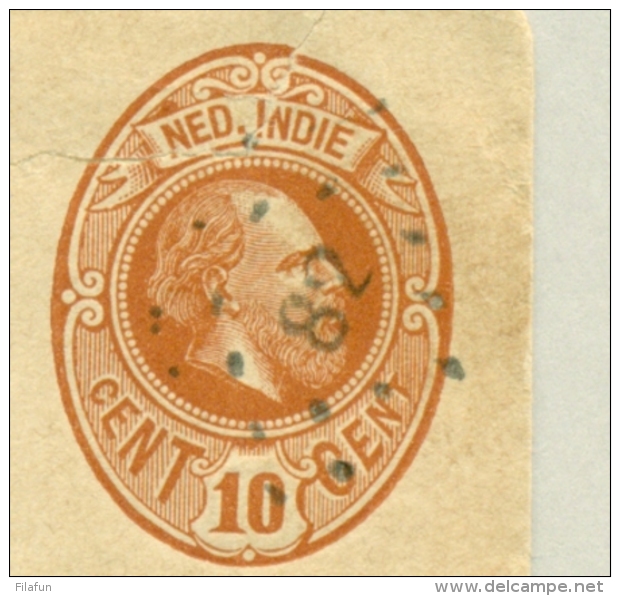 Nederlands Indië - 1888 - Punt- En KR Stempel Padang Sidempoean Op Gehavende Cover G6 Naar Padang - Indes Néerlandaises