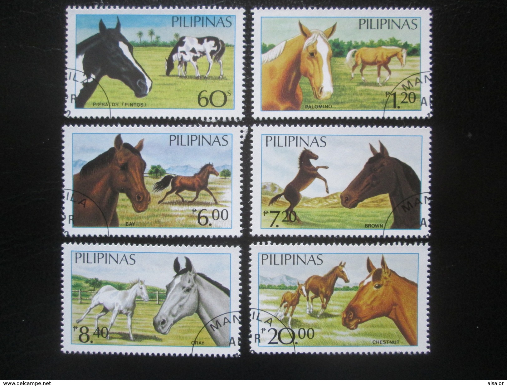 TIMBRES DES PHILIPPINES : CHEVAUX - Chevaux