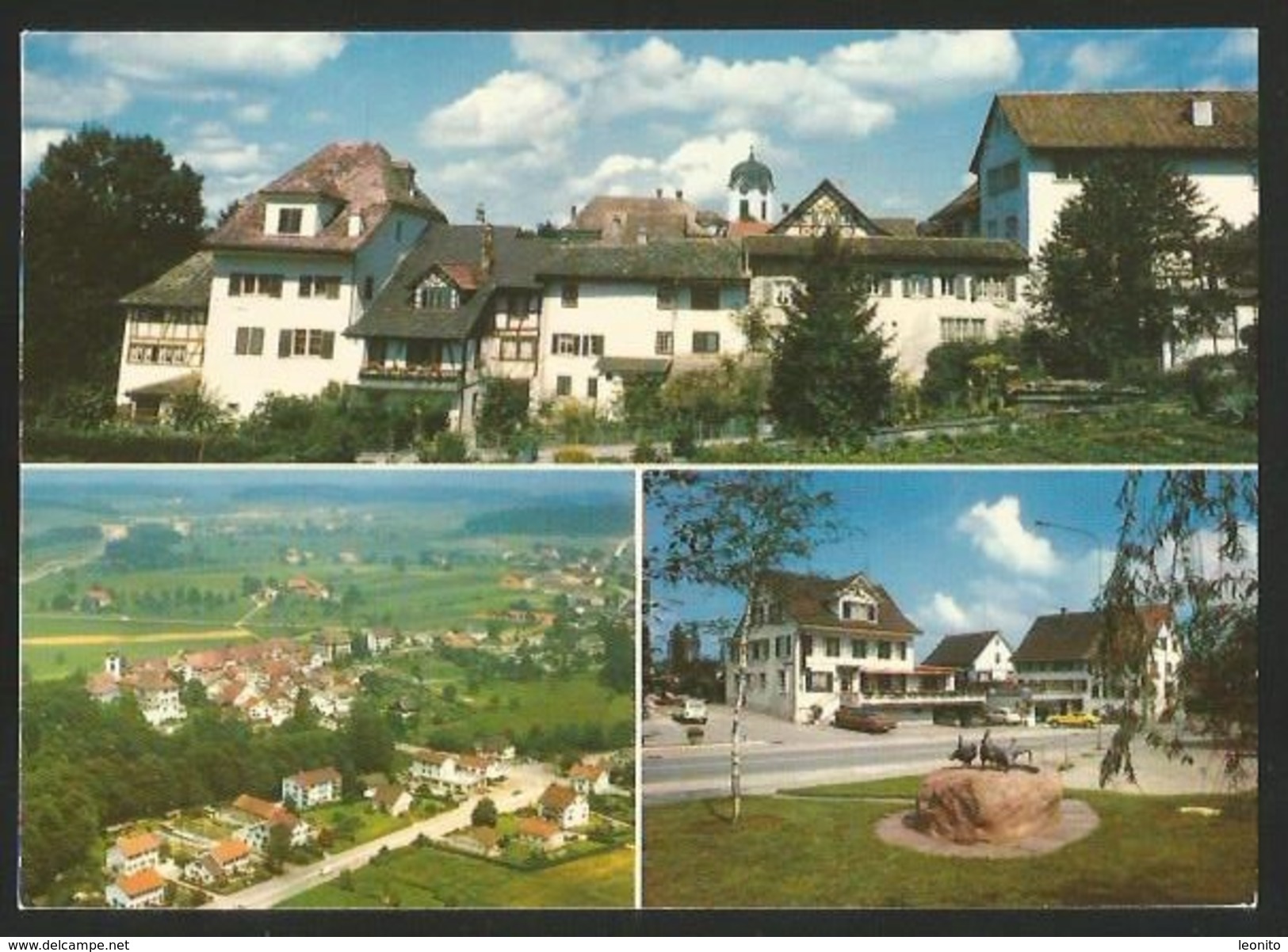 GRÜNINGEN ZH Hinwil Herrenbaumgarten Flugaufnahme Binzikon 1984 - Hinwil