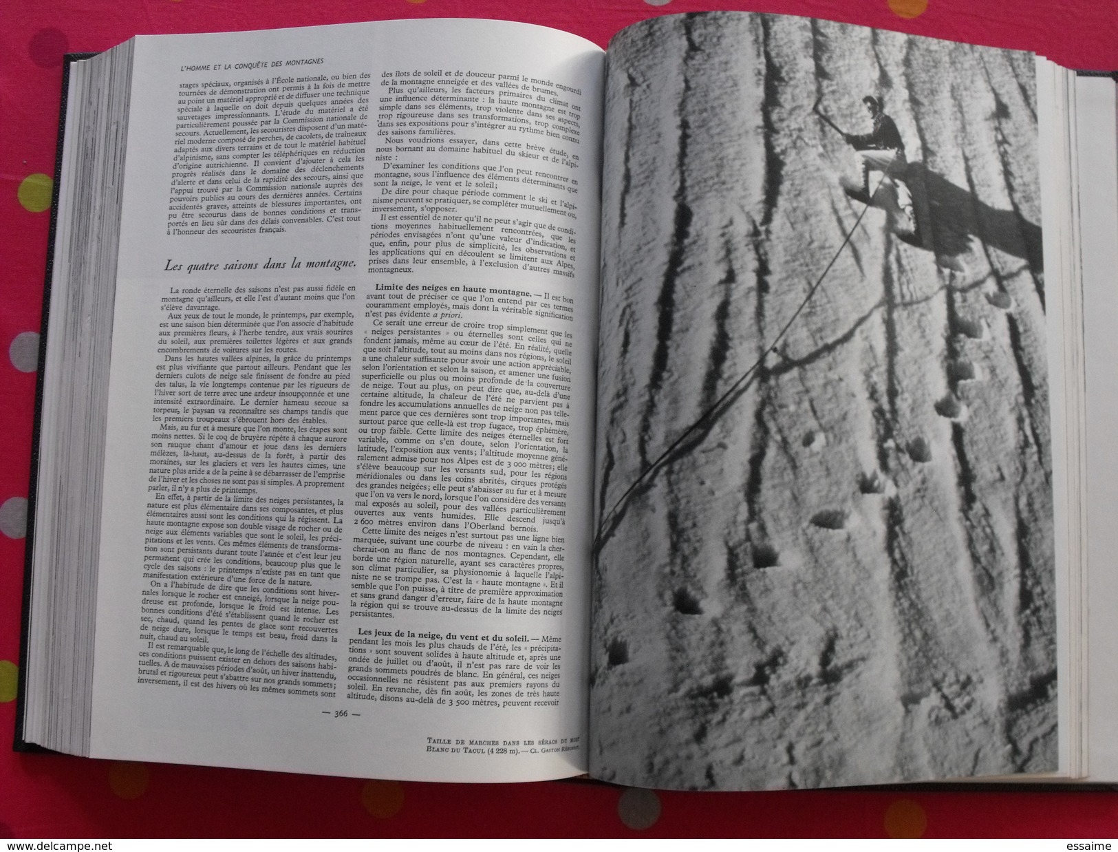 La montagne. Maurice Herzog. édit. Larousse 1956. 476 pages. nombreuses photos. encyclopédie.