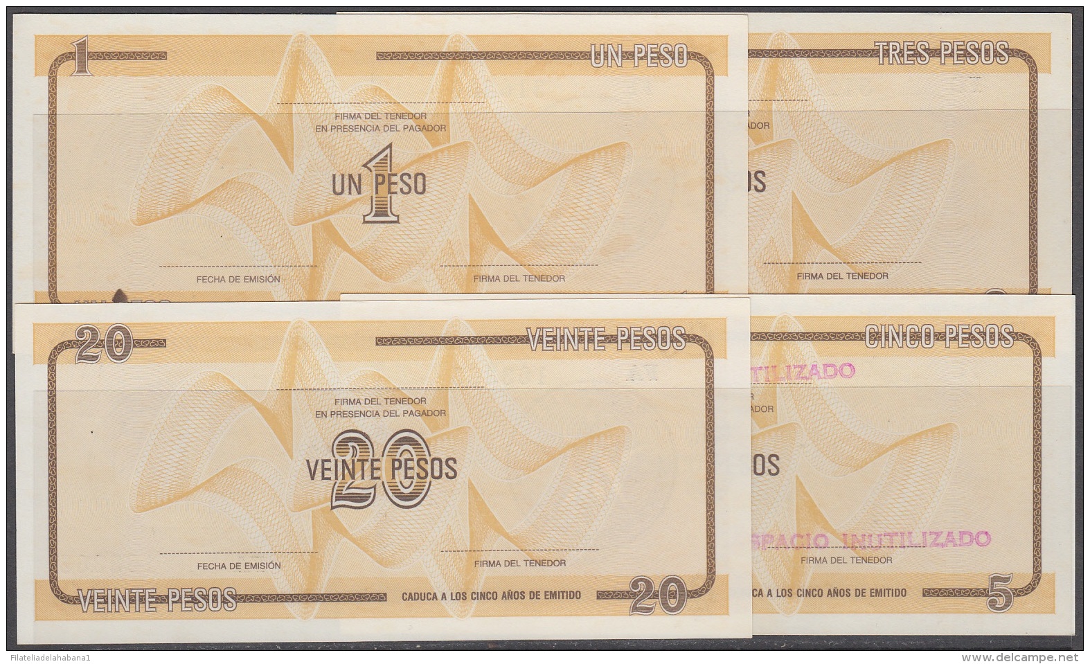 1985-BK-143 CUBA 1985. CERTIFICADO DE DIVISA LOTE DE DIFERENTES SERIES. 10 BILLETES UNC. - Cuba