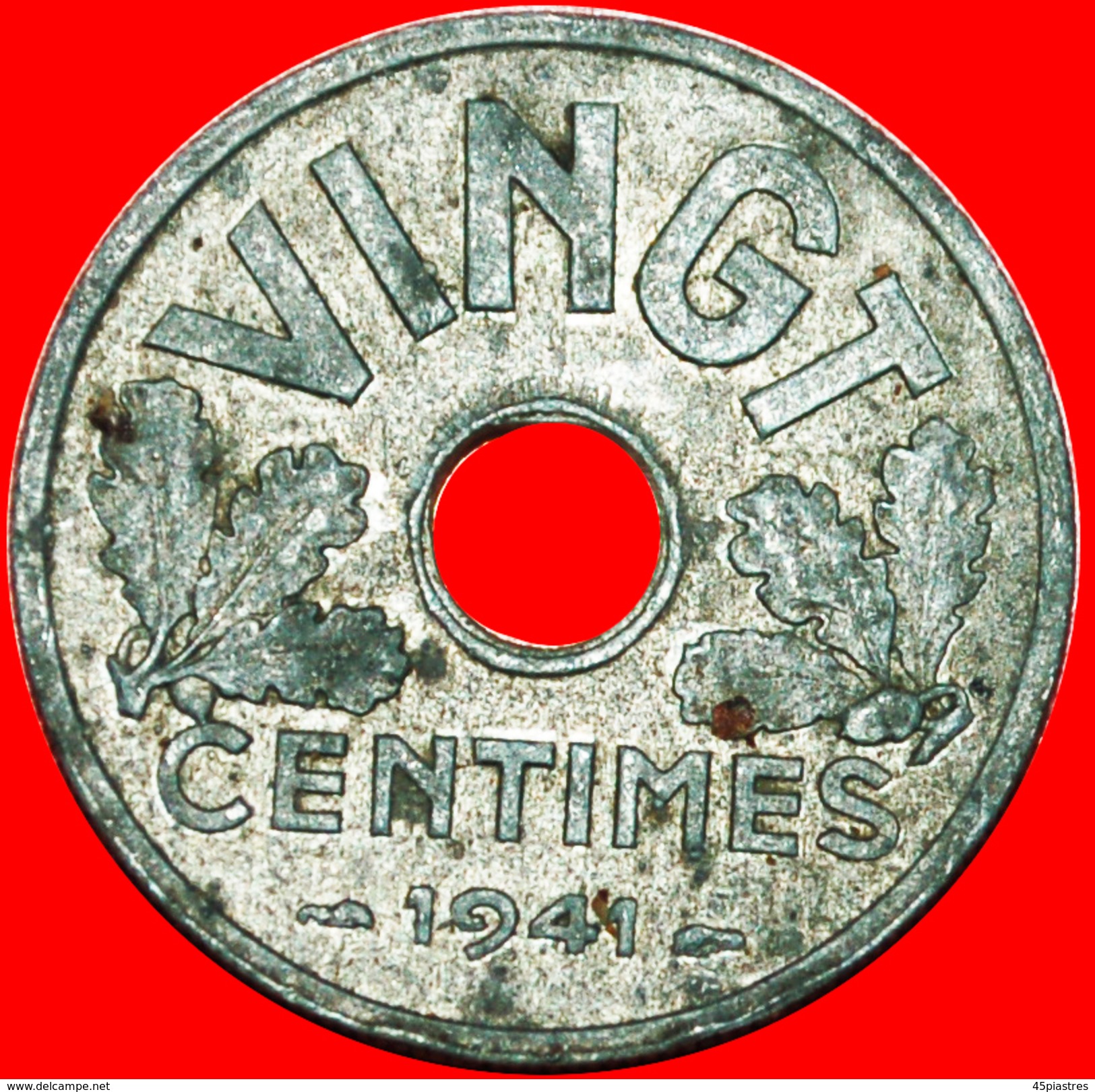 § VINGT: FRANCE &#x2605; 20 CENTIMES 1941! VICHY WAR PERIOD (1941-1944)! LOW START &#x2605; NO RESERVE! - Autres & Non Classés