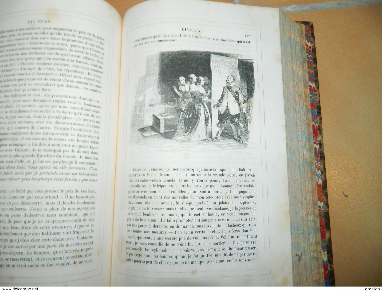 LIVRE HISTOIRE DE GIL BLAS DE SANTILLANE PAR LESAGE VIGNETTES PAR JEAN GIGOUX 1838 - 1801-1900