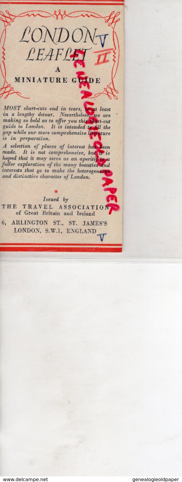 ANGLETERRE - LONDON LEAFLET A MINIATURE GUIDE AVEC PLAN - DEPLIANT TOURISTIQUE -1954- - Dépliants Touristiques