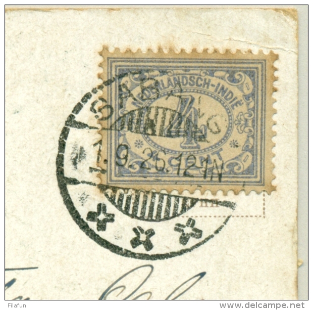 Nederlands Indië - 1926 - 4 Cent Cijfer Enkelfrankering Op Ansicht Van Sabang Naar 's Gravenhage - Nederlands-Indië