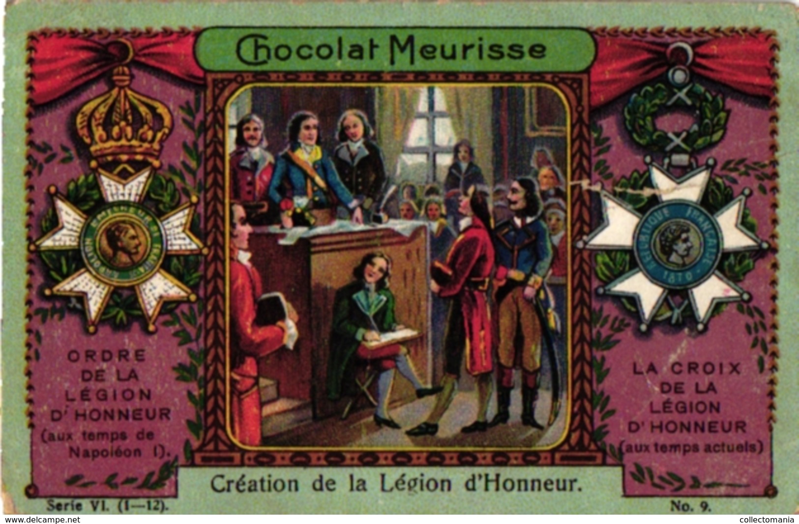 11 Cards C1900 Chocolat Meurisse MEDAILLES  Ordres Honorifiques, templar, Tempeliers, templier ERETEKENS