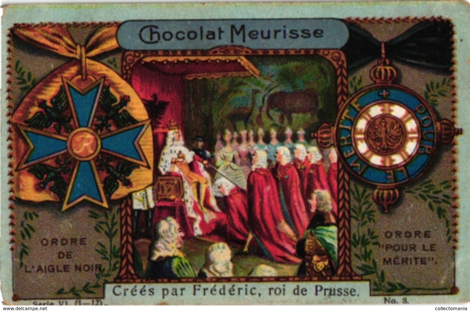 11 Cards C1900 Chocolat Meurisse MEDAILLES  Ordres Honorifiques, templar, Tempeliers, templier ERETEKENS