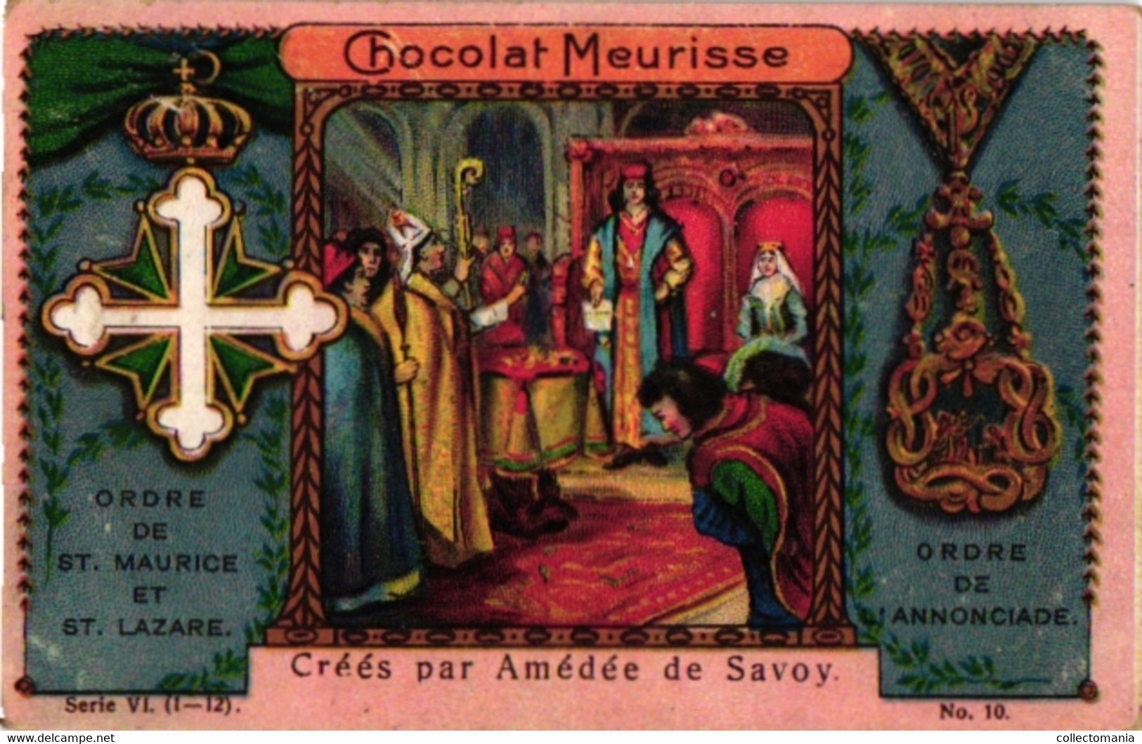 11 Cards C1900 Chocolat Meurisse MEDAILLES  Ordres Honorifiques, templar, Tempeliers, templier ERETEKENS