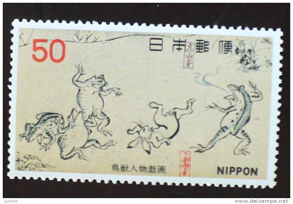 JAPON: Grenouilles, Lapin. Semaine Internationale De La Lettre.  1 Valeur Emise En 1990. Neuf Sans Charniere (MNH) - Grenouilles