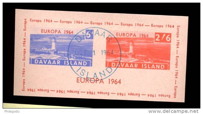 DAVAAR EUROPA 1964 Ø  Bloc 2e Emission    Phare Lighthouse  Leuchtturm - Local Issues