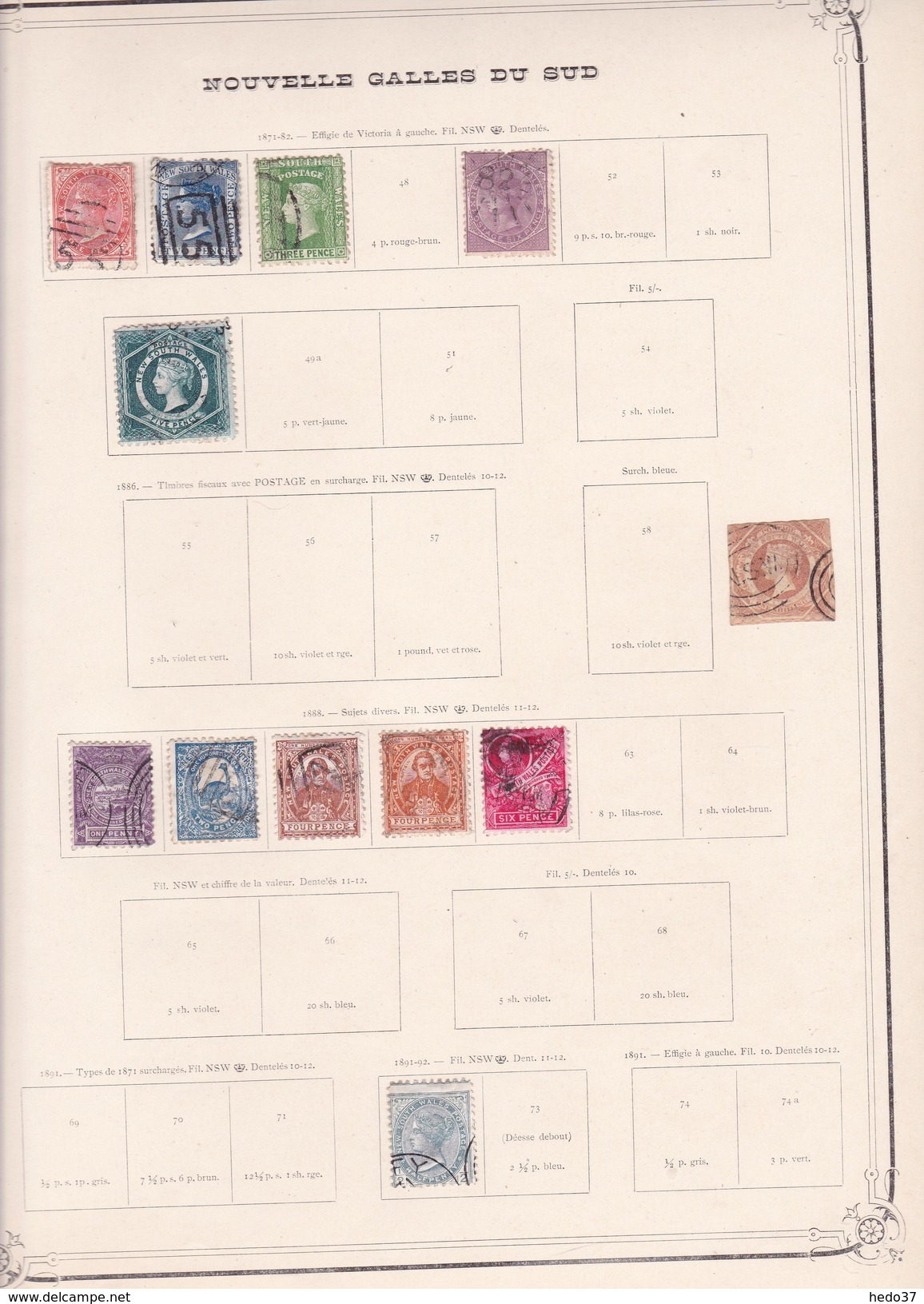 Nouvelles Galles Du Sud - Collection Vendue Page Par Page - Timbres Oblitérés / Neufs *(avec Charnière) -Qualité B/TB - Autres & Non Classés