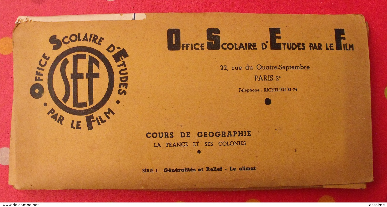 Photo Film Pédagogique. OSEF Office Scolaire D'études Par Le Film. Géographie France Et Colonies Relief Climat - Filme: 35mm - 16mm - 9,5+8+S8mm
