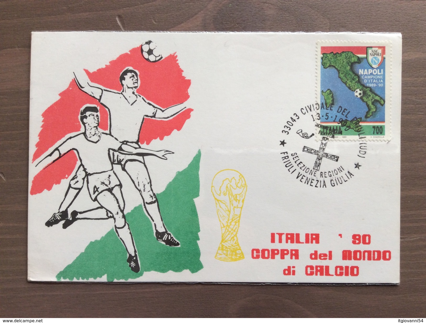 Cartolina Selezione Regioni Italia'90 Annullo Cividale Del Friuli (UD) 13-5-1990 - Calcio