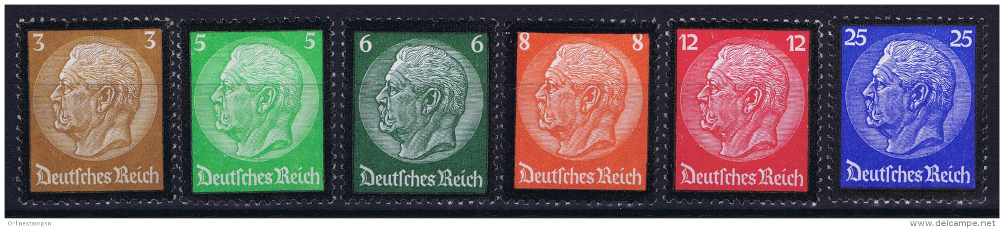 Deutsche Reich:  Mi Nr 548 - 553 MNH/**/postfrisch/neuf Sans Charniere 1933 Tod Hindenburg - Ungebraucht