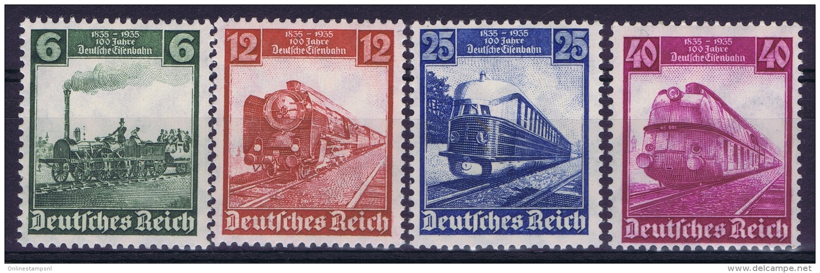 Deutsche Reich:  Mi Nr 580 - 583 MNH/**/postfrisch/neuf Sans Charniere 1935 Deutsche Eisenbahn - Ungebraucht