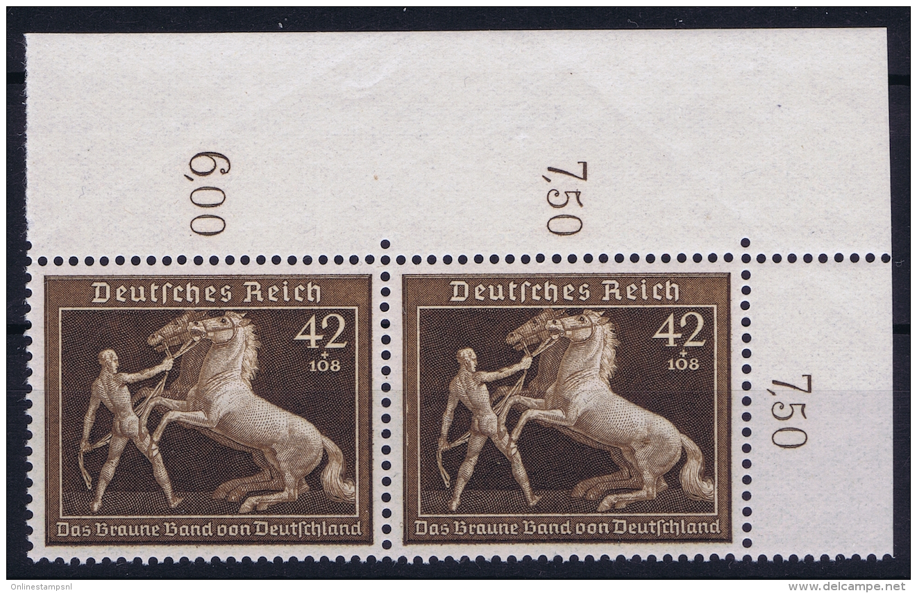 Deutsche Reich:  Mi Nr 699 MNH/**/postfrisch/neuf Sans Charniere  1939 Bogenecke - Ungebraucht