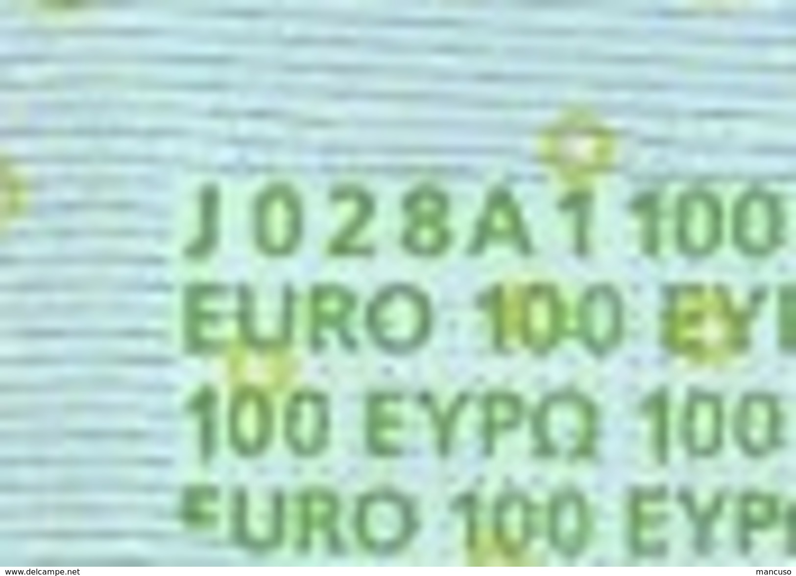 S ITALIA 100 EURO J028 A1 -  FIRST POSITION - TRICHET   UNC - 100 Euro